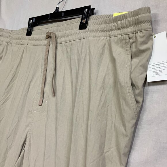 All In Motion Men's XXL Khaki Ripstop Pants Drawstring Quick Dry Elastic Waist - Picture 7 of 11